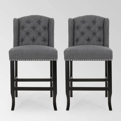 Set Of 2 Foxcroft Wingback Counter Height Barstools - Christopher Knight Home 11 Set Of 2 Foxcroft Wingback Counter Height Barstools - Christopher Knight Home - Image 9