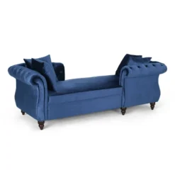 Houck Modern Glam Tufted Velvet Tete-A-Tete Chaise Lounge With Accent Pillows - Christopher Knight Home -Christopher Knight Home GUEST 4a550d9f 81a1 4978 b0b6 96730044eb17