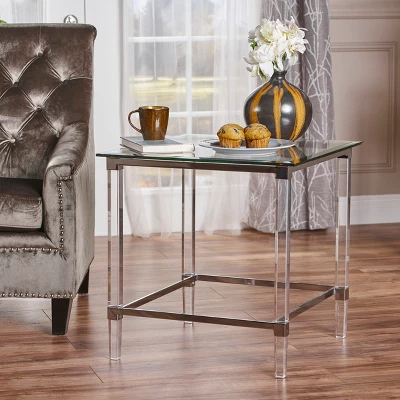 Orianna Square Side Table Clear - Christopher Knight Home 3 Orianna Square Side Table Clear - Christopher Knight Home