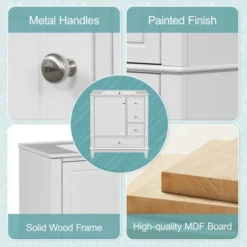 Christopher Knight Home Thomas 30" Bathroom Vanity With Sink, One Door With Shelf And Three Drawers 27 Christopher Knight Home Thomas 30" Bathroom Vanity With Sink, One Door With Shelf And Three Drawers -Christopher Knight Home GUEST 4c42e9f8 4333 49f3 9ba6 7cd46bf2ac2e