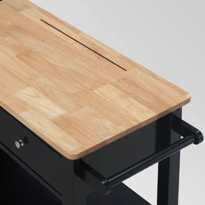 Cato Kitchen Cart Black - Christopher Knight Home 6 Cato Kitchen Cart Black - Christopher Knight Home - Image 4