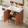 Christopher Knight Home Randi Vintage Minimalist 30" Modern Bathroom Vanity With Ceramic Sink, Antique Natural