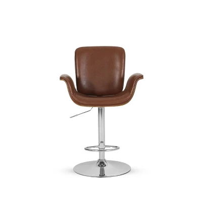 2pc Romer Mid Century Modern Bentwood Adjustable Swivel Counter Height Barstools - Christopher Knight Home 4 2pc Romer Mid Century Modern Bentwood Adjustable Swivel Counter Height Barstools - Christopher Knight Home - Image 2