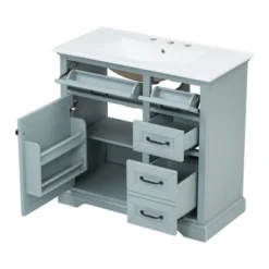 Christopher Knight Home Timeus 36" Modern Bathroom Vanity With Ceramic Sink, Drawers -Christopher Knight Home GUEST 4dd854d6 648e 4708 a489 0897a82b355d