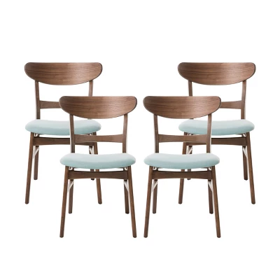 Christopher Knight Home Isador Mid Century Modern Upholstered Rubberwood Dining Chairs (Set Of 4) 13 Christopher Knight Home Isador Mid Century Modern Upholstered Rubberwood Dining Chairs (Set Of 4) - Image 11