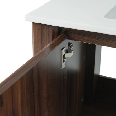 Christopher Knight Home Raisa 35" Modern Bathroom Vanity With Rectangle Ceramic Sink And Open Shelf 10 Christopher Knight Home Raisa 35" Modern Bathroom Vanity With Rectangle Ceramic Sink And Open Shelf - Image 8