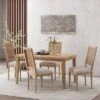 Christopher Knight Home Brownell French Country Wood And Cane Upholstered Dining Chairs (Set Of 4) -Christopher Knight Home GUEST 4f788e04 90fb 47d6 b936 476d1f1b460f