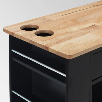 Cato Kitchen Cart Black - Christopher Knight Home 5 Cato Kitchen Cart Black - Christopher Knight Home - Image 3