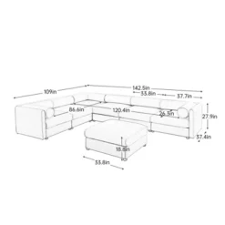 Christopher Knight Home Morley Modern 6-Seats Chenille Upholstered Storage L-Shape Sectional Sofa With Ottoman -Christopher Knight Home GUEST 50466327 6b8e 429c ba7c e465201d9210