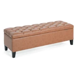 Christopher Knight Home Tartaglia Contemporary Faux Leather Upholstered Button Tufted Storage Ottoman -Christopher Knight Home GUEST 52b9e8f3 b607 4f65 86f5 0038612bc589