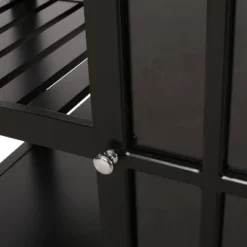 Byway Contemporary Kitchen Cart With Wheels Black/Natural - Christopher Knight Home -Christopher Knight Home GUEST 52fe4467 f2f4 4af3 9e38 514584f244ff