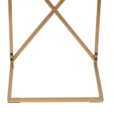 Bucyrus Rustic Glam Handcrafted Acacia Wood C Shaped Side Table Dark Brown/Gold - Christopher Knight Home 11 Bucyrus Rustic Glam Handcrafted Acacia Wood C Shaped Side Table Dark Brown/Gold - Christopher Knight Home - Image 9