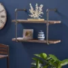 Tarian Industrial Wall-Mounted Shelf Dark Brown - Christopher Knight Home -Christopher Knight Home GUEST 53e523dd 5822 4e06 a84c 3d07efe1b149