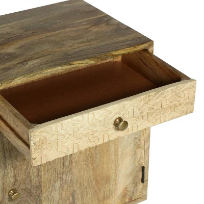 Lytle Boho Handcrafted Mango Wood Nightstand With Storage Natural - Christopher Knight Home 12 Lytle Boho Handcrafted Mango Wood Nightstand With Storage Natural - Christopher Knight Home - Image 10