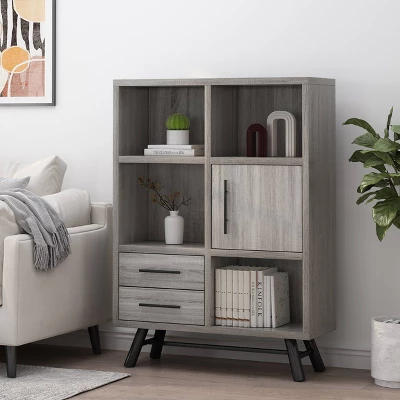 Hulbert Modern Industrial 6 Shelf Multi Functional Cabinet - Christopher Knight Home 3 Hulbert Modern Industrial 6 Shelf Multi Functional Cabinet - Christopher Knight Home