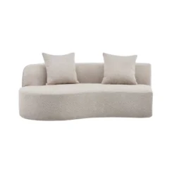 Christopher Knight Home Hailey 126“ Modern Boucle Upholstered 5 Seater Curved Sectional Sofa With Pillows -Christopher Knight Home GUEST 5a1bdba5 c7b9 4684 88be 837e82281d94