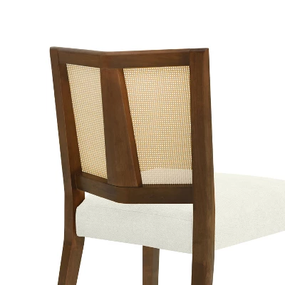 Christopher Knight Home Hassan Rubberwood Upholstered Dining Chairs With Cane Webbing(Set Of 2) 8 Christopher Knight Home Hassan Rubberwood Upholstered Dining Chairs With Cane Webbing(Set Of 2) - Image 6