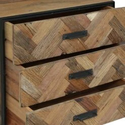 Burdine Handcrafted Boho Wood 3 Drawer Cabinet Natural/Black - Christopher Knight Home -Christopher Knight Home GUEST 5bdd15e6 6a7d 4e26 a020 5f53995ee933