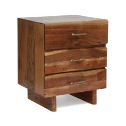 Terrell Handcrafted Boho Acacia Wood 3 Drawer Nightstand Dark Natural - Christopher Knight Home -Christopher Knight Home GUEST 5d0377ad 157d 418a af00 5f702a5ad100