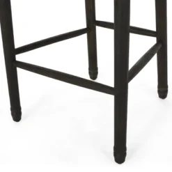 2pc Govan French Country Wooden Counter Height Barstools With Upholstered Seating Charcoal/Black - Christopher Knight Home -Christopher Knight Home GUEST 5ee22bb4 2636 48d4 b89b 369a784362d7