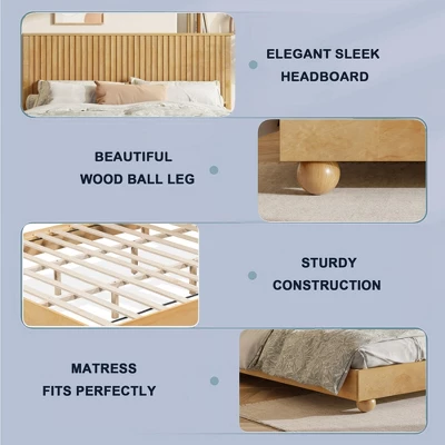 Christopher Knight Home Elion Farmhouse Wooden Bed With Reeded Headboard 6 Christopher Knight Home Elion Farmhouse Wooden Bed With Reeded Headboard - Image 4