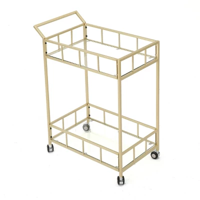 Falon Modern Glam Bar Cart - Christopher Knight Home 7 Falon Modern Glam Bar Cart - Christopher Knight Home - Image 5