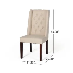 Set Of 2 Blount Wooden Dining Chairs With Fabric Cushions Beige/Natural Finish - Christopher Knight Home -Christopher Knight Home GUEST 60cbe35a a7a1 4478 9895 91a52477dd77
