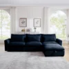 Christopher Knight Home Blair Modern Corduroy L Shaped 122" Sectional Sofa With Storage Ottoman And 3 Pillows
