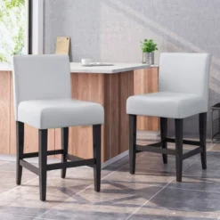 Set Of 2 25.5" Lopez Leather Counter Height Barstools - Christopher Knight Home 14 Set Of 2 25.5" Lopez Leather Counter Height Barstools - Christopher Knight Home -Christopher Knight Home GUEST 61f043dc 19b0 4721 be50 d785fb11a065