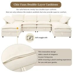 Christopher Knight Home Hars 126" Modular Sectional Sofa With Double Layer Seat Cushions And Storage -Christopher Knight Home GUEST 6206f201 db65 40ad 9d37 9f65d117691a