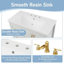 Christopher Knight Home Borah Modern 36" Freestanding Bathroom Vanity With Resin Sink -Christopher Knight Home GUEST 63ffa98c 68a9 4040 a052 1b4e148121e1