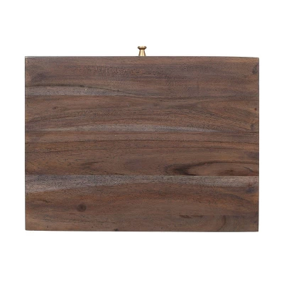 Bucyrus Rustic Glam Handcrafted Acacia Wood C Shaped Side Table Dark Brown/Gold - Christopher Knight Home 7 Bucyrus Rustic Glam Handcrafted Acacia Wood C Shaped Side Table Dark Brown/Gold - Christopher Knight Home - Image 5