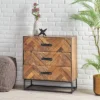 Burdine Handcrafted Boho Wood 3 Drawer Cabinet Natural/Black - Christopher Knight Home -Christopher Knight Home GUEST 65412886 60ec 4a60 86b1 924186e547ed