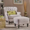 Tafton Club Chair And Ottoman - Natural - Christopher Knight Home