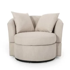 Smyrna Contemporary Upholstered Swivel Club Chair - Christopher Knight Home -Christopher Knight Home GUEST 66c8e5ef c4eb 4c64 aff4 7bfdc243a331