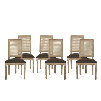 Christopher Knight Home Brownell French Country Wood And Cane Upholstered Dining Chairs (Set Of 6) 14 Christopher Knight Home Brownell French Country Wood And Cane Upholstered Dining Chairs (Set Of 6) - Image 12