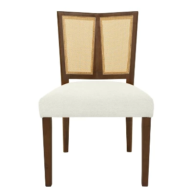 Christopher Knight Home Hassan Rubberwood Upholstered Dining Chairs With Cane Webbing(Set Of 2) 5 Christopher Knight Home Hassan Rubberwood Upholstered Dining Chairs With Cane Webbing(Set Of 2) - Image 3