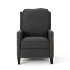Cecelia Traditional Press-Back Recliner Dark Gray - Christopher Knight Home