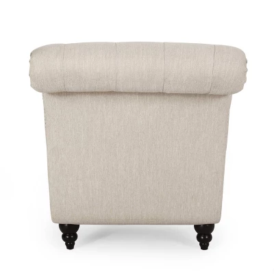 Varnell Contemporary Fabric Button Tufted Chaise Lounge Beige/Dark Brown - Christopher Knight Home 7 Varnell Contemporary Fabric Button Tufted Chaise Lounge Beige/Dark Brown - Christopher Knight Home - Image 5