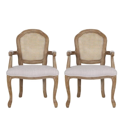 2pk Mina French Country Wood And Cane Upholstered Dining Chairs - Christopher Knight Home 15 2pk Mina French Country Wood And Cane Upholstered Dining Chairs - Christopher Knight Home - Image 13