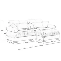 Christopher Knight Home Alger 93.7" Oversized Velvet L-Sectional Sofa With Ottoman -Christopher Knight Home GUEST 6b7a7350 4b9e 40e5 8cf8 4956ac96e9ba