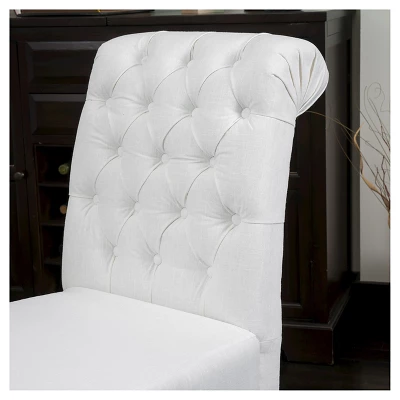 2ct Dinah Roll Top Fabric Dining Chair Set - Christopher Knight Home 4 2ct Dinah Roll Top Fabric Dining Chair Set - Christopher Knight Home - Image 2