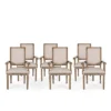 Set Of 6 Maria French Country Wood Upholstered Dining Chairs - Christopher Knight Home