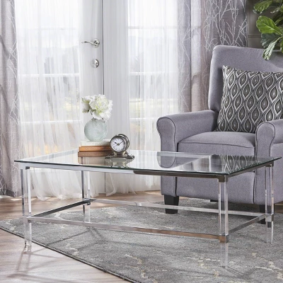 Bayla Modern Coffee Table Clear - Christopher Knight Home: Tempered Glass, Iron & Acrylic 3 Bayla Modern Coffee Table Clear - Christopher Knight Home: Tempered Glass, Iron & Acrylic
