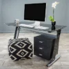 Glass Writing Desk With Drawers Black - Christopher Knight Home -Christopher Knight Home GUEST 6d21a460 ebad 4f1c 80f5 0371210641ce