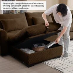 Christopher Knight Home Constance Large L-Shaped Corduroy 157.5" Sectional Sofa With Storage Ottoman And 4 Waist Pillows 16 Christopher Knight Home Constance Large L-Shaped Corduroy 157.5" Sectional Sofa With Storage Ottoman And 4 Waist Pillows -Christopher Knight Home GUEST 6d975347 a488 4b17 a84f b21e9f3c3d60