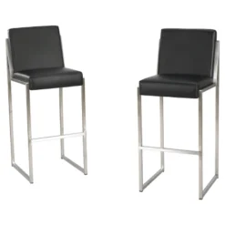 Set Of 2 29.50" Vasilus Bonded Leather Barstool - Christopher Knight Home -Christopher Knight Home GUEST 6ea5ade2 ab83 4c63 8c16 f16977cc29e4