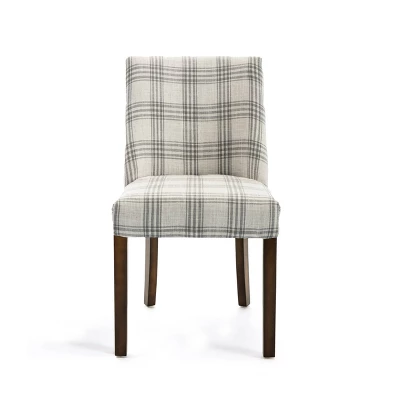 2pk Harman Contemporary Upholstered Plaid Dining Chairs Gray/Light Beige/Brown - Christopher Knight Home 4 2pk Harman Contemporary Upholstered Plaid Dining Chairs Gray/Light Beige/Brown - Christopher Knight Home - Image 2