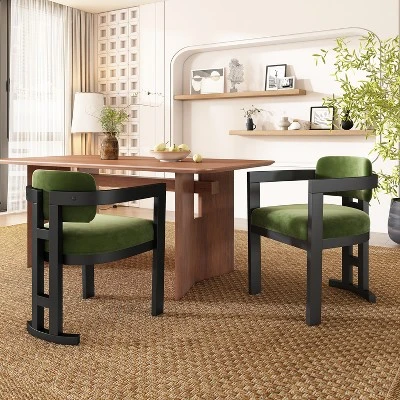 Christopher Knight Home Luna Modern Rubber Wood Upholstered Dining Chair(Set Of 2) 3 Christopher Knight Home Luna Modern Rubber Wood Upholstered Dining Chair(Set Of 2)