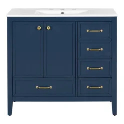 Christopher Knight Home Bathroom Vanity With Ceramic Sink, Bathroom Cabinet With Soft-Closing Door, Drawers Of Different Sizes, Solid Wood Frame & Leg -Christopher Knight Home GUEST 6fd358a5 9091 4958 a216 70d6c9976705